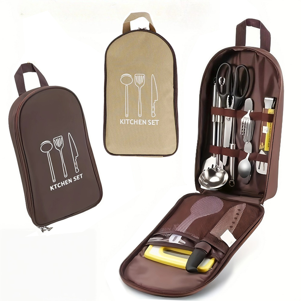 Camping Cooking Utensils Storage - Portable Outdoor Cook Bag Camping Storage