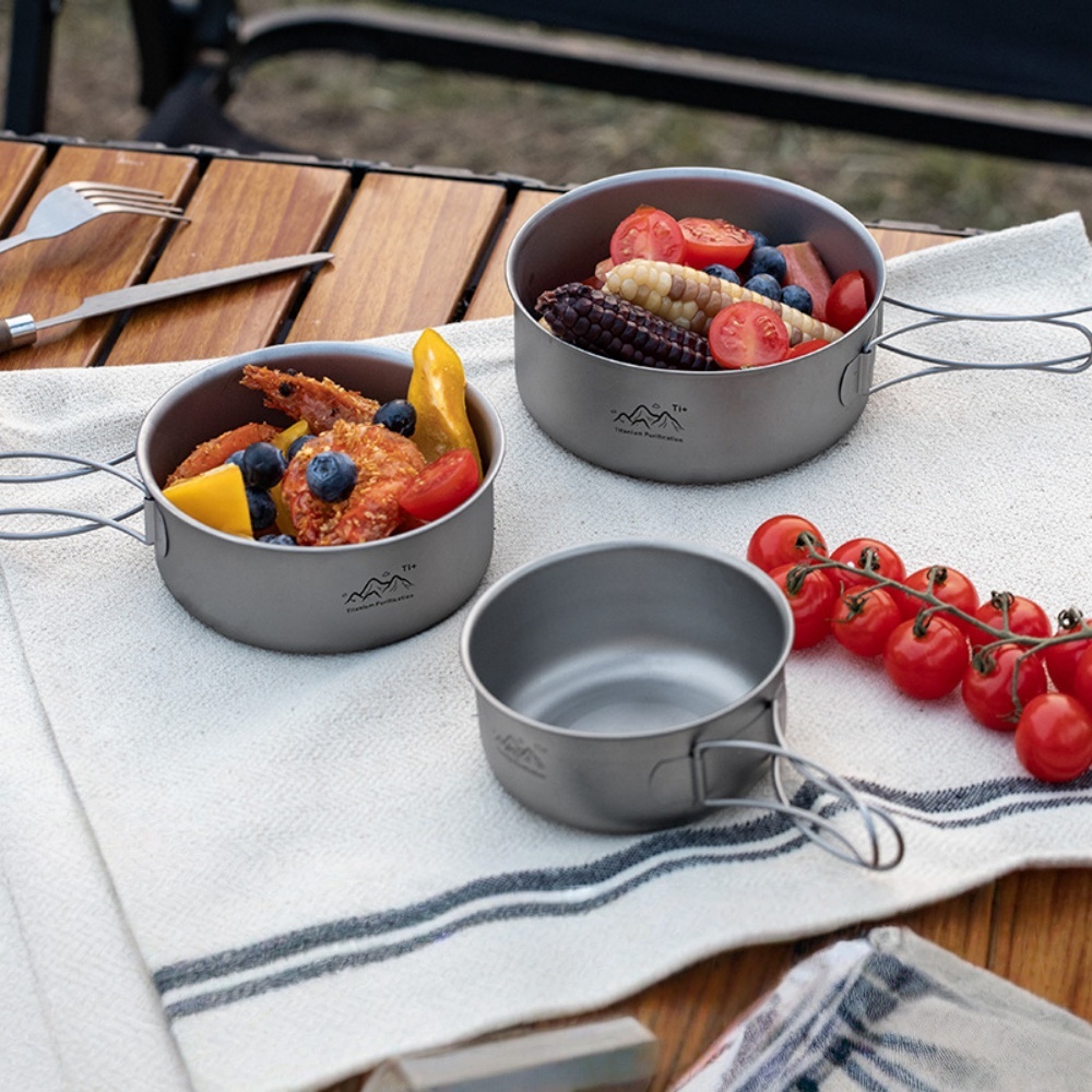 Camping Cooking Noodles - Ultralight Titanium Camping Pot Foldable Portable