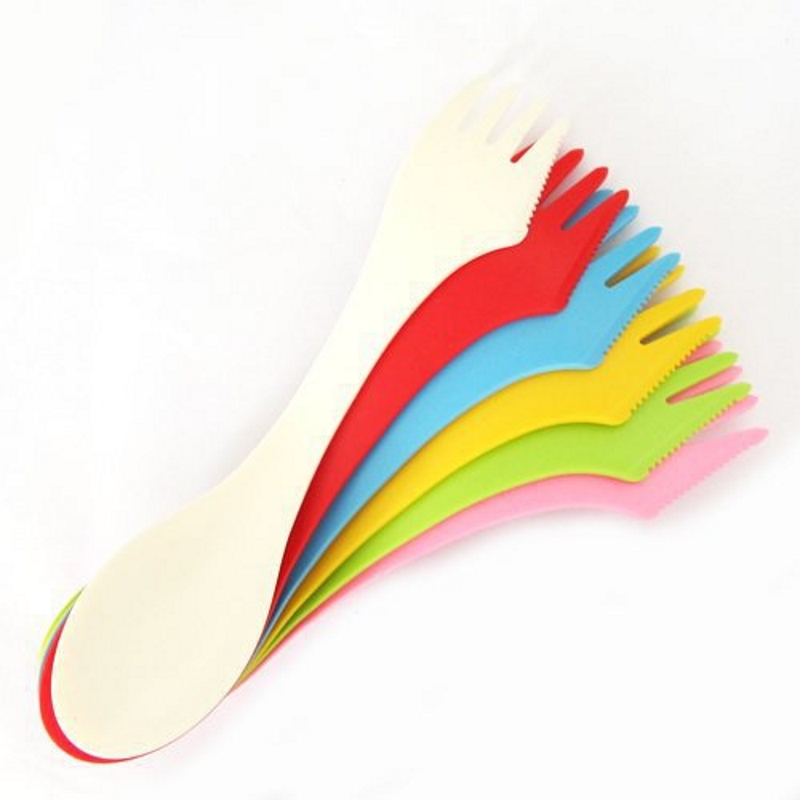 Camping Cooking And Cutlery Set - 6PCS 3-in-1 Camp Utensils Set -