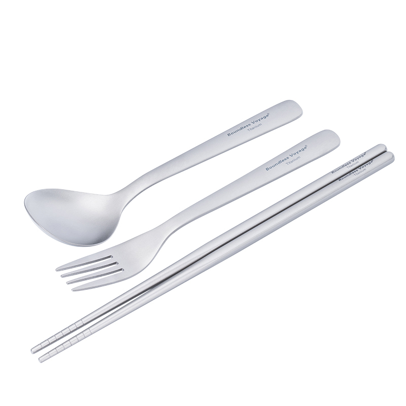 Camping Cooking And Cutlery Set - Boundless Voyage Ultralight Titanium Cooking Set