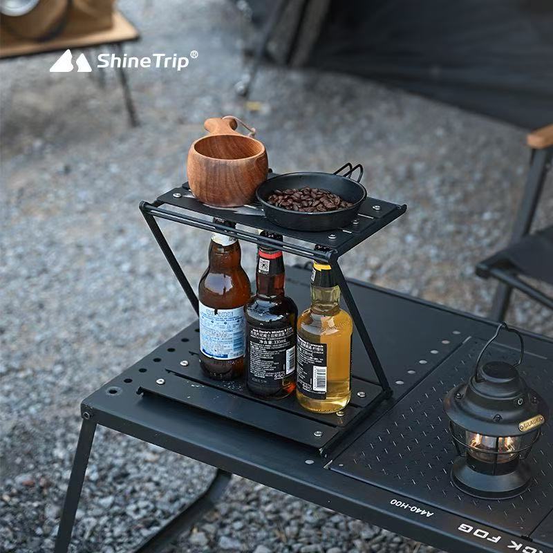 Camping Cooking Accessories - ShineTrip Z-Type Foldable Camping Rack 2-Tier