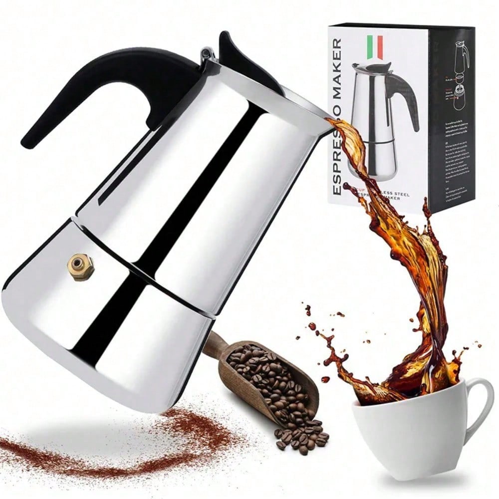 Camping Cooking Accessories - 12Cup Coffee Maker Stainless Steel Espresso