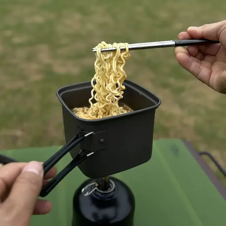 Outdoor Camping Square Pot Fol - Camping Cooking And Cutlery Set review and price