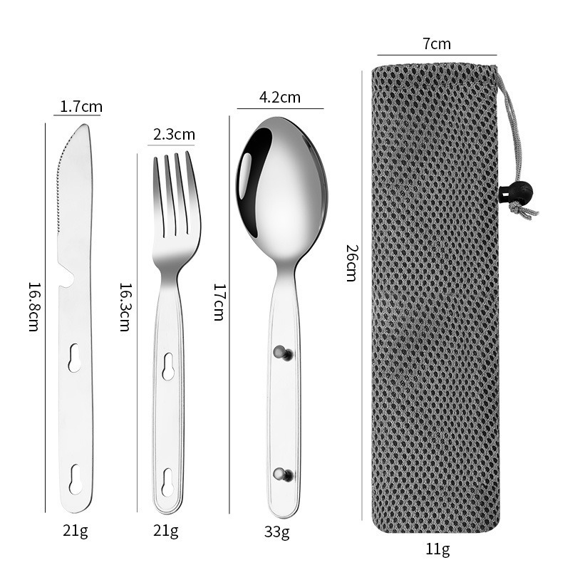 3pcs/set Folding Spoon Fork Kn - Camping Cooking And Cutlery Set review and price