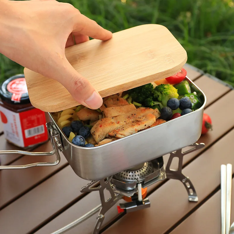 304 Stainless Steel Lunch Box  - Camping Cooking Container review and price
