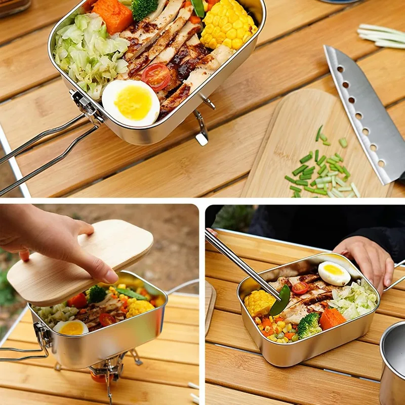 304 Stainless Steel Lunch Box  - Camping Cooking Container review and price
