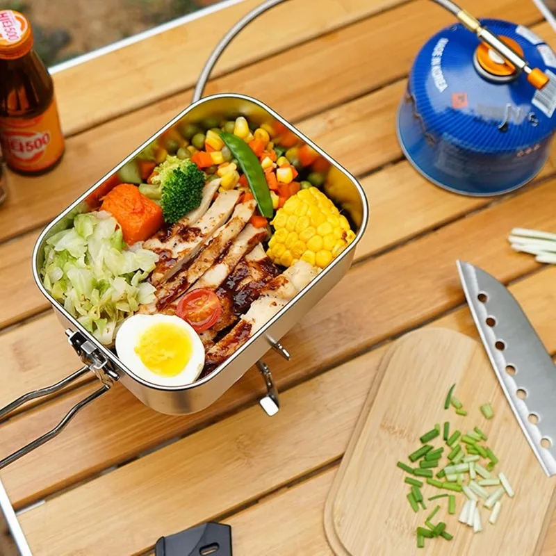 304 Stainless Steel Lunch Box  - Camping Cooking Container review and price