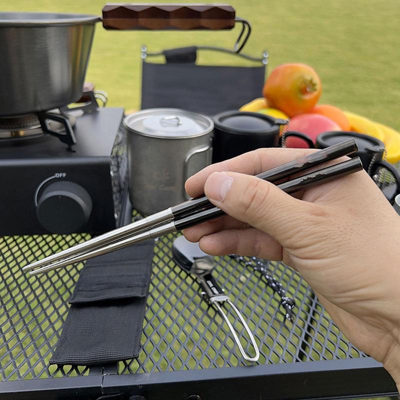 Foldable Spoon Chopsticks Trav - Camping Cooking And Cutlery Set review and price